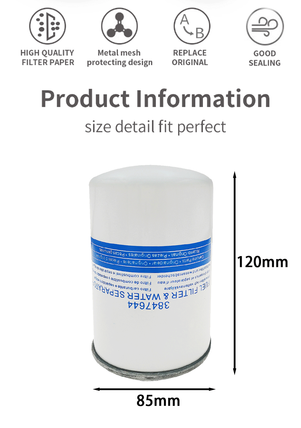 ぷうあ　　オンデマンドペーパー Fuel Filter 3847644 for Volvo Penta Engines 3.0, 4.3, 5.0