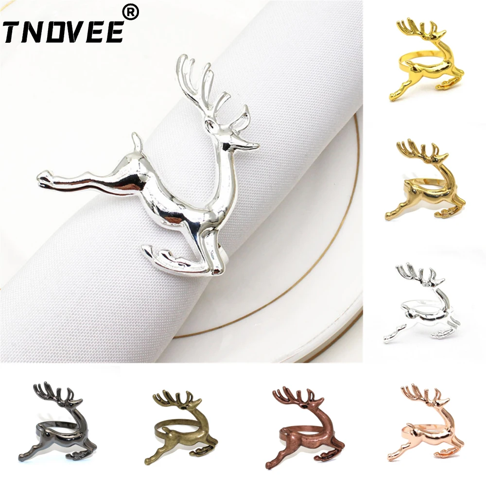 Christmas Napkin Rings 6Pcs for Christmas Party Dinner Table Decoration
