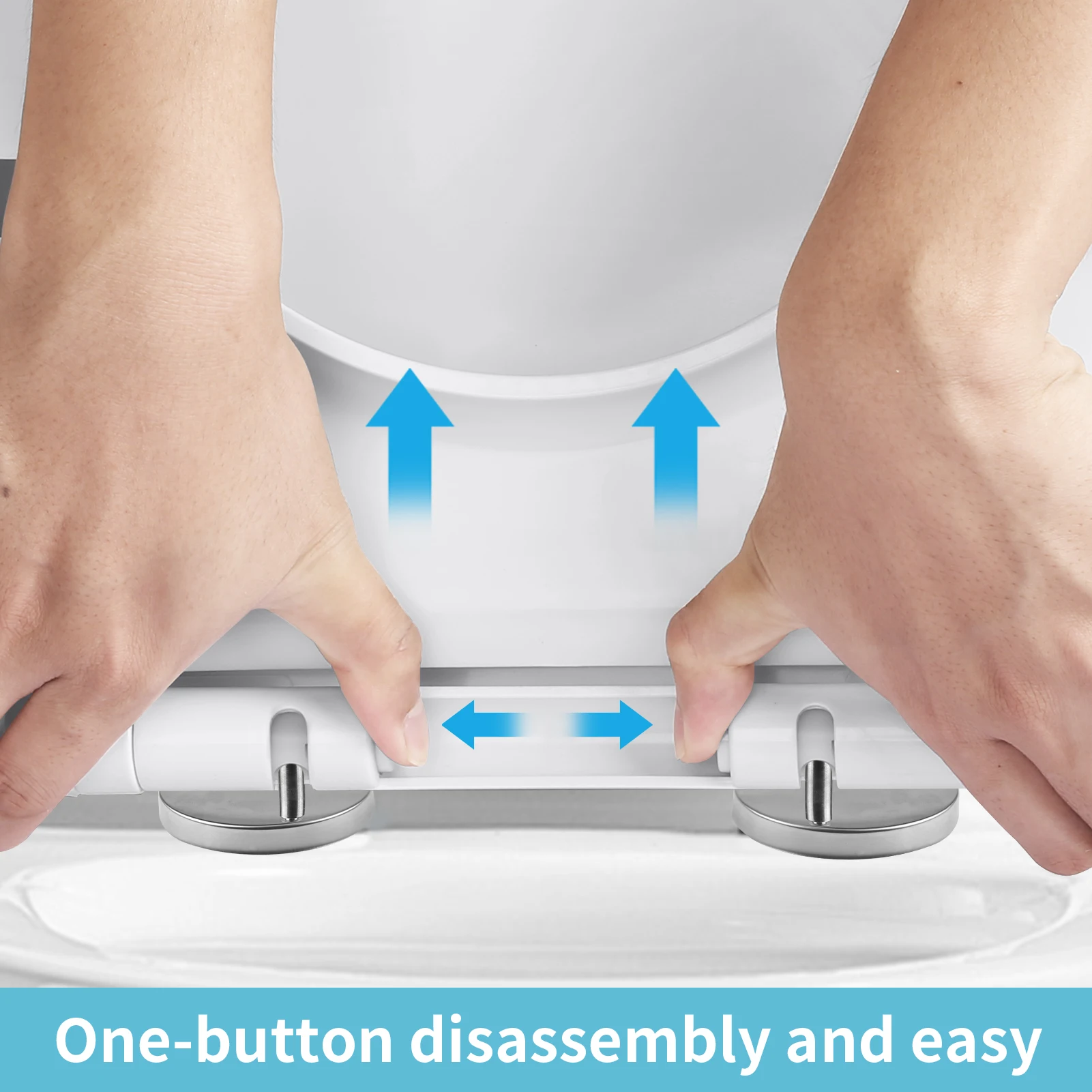 Square Toilet Seat Soft Close One Button Quick Release Toilet Seats for Easy Installation with Top Fixing Holes Adjustable Hinge toilet seat cover toilet seat accessories