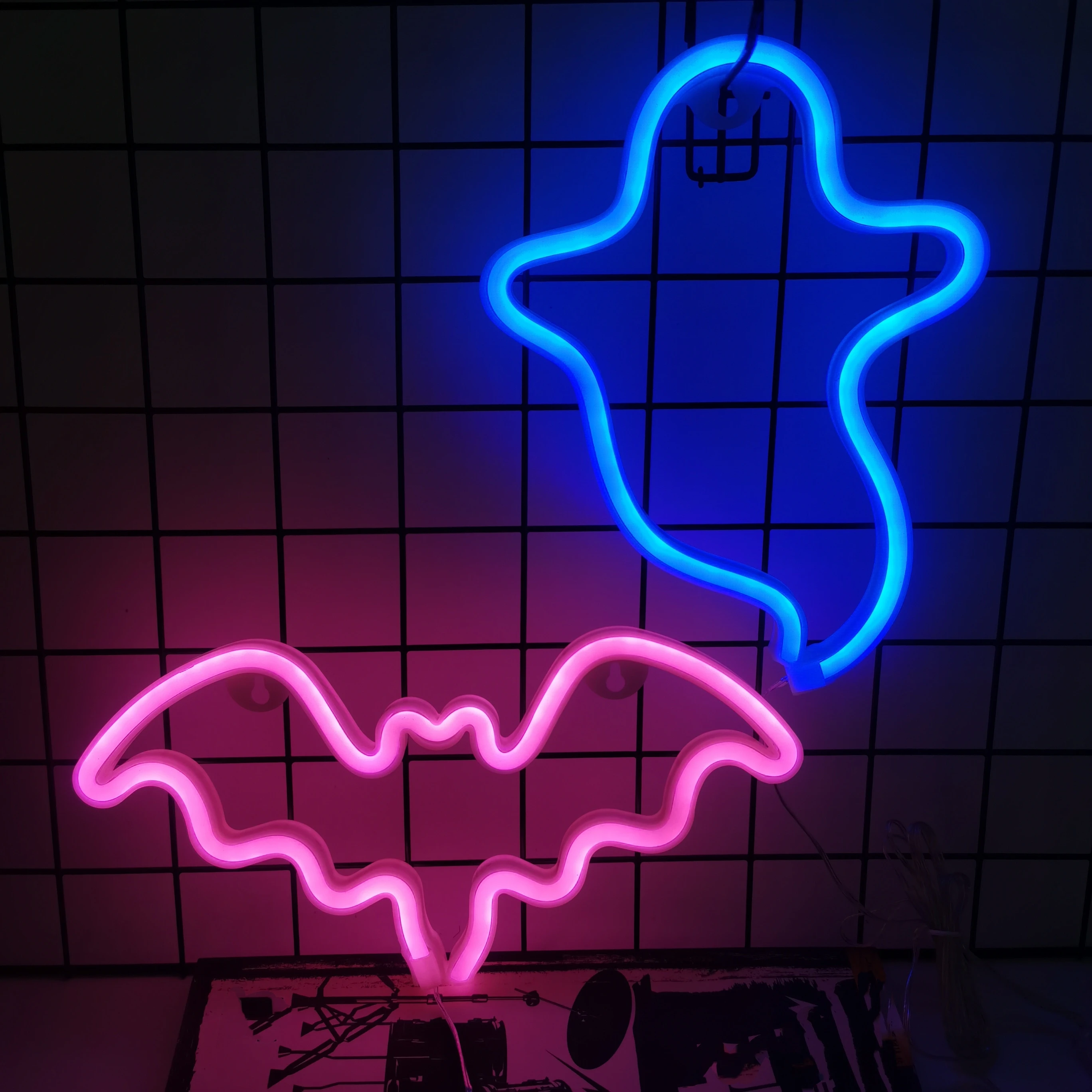 Halloween neon lights, USB/battery powered, Halloween room party game room, bedroom, party LED indoor night lights 3