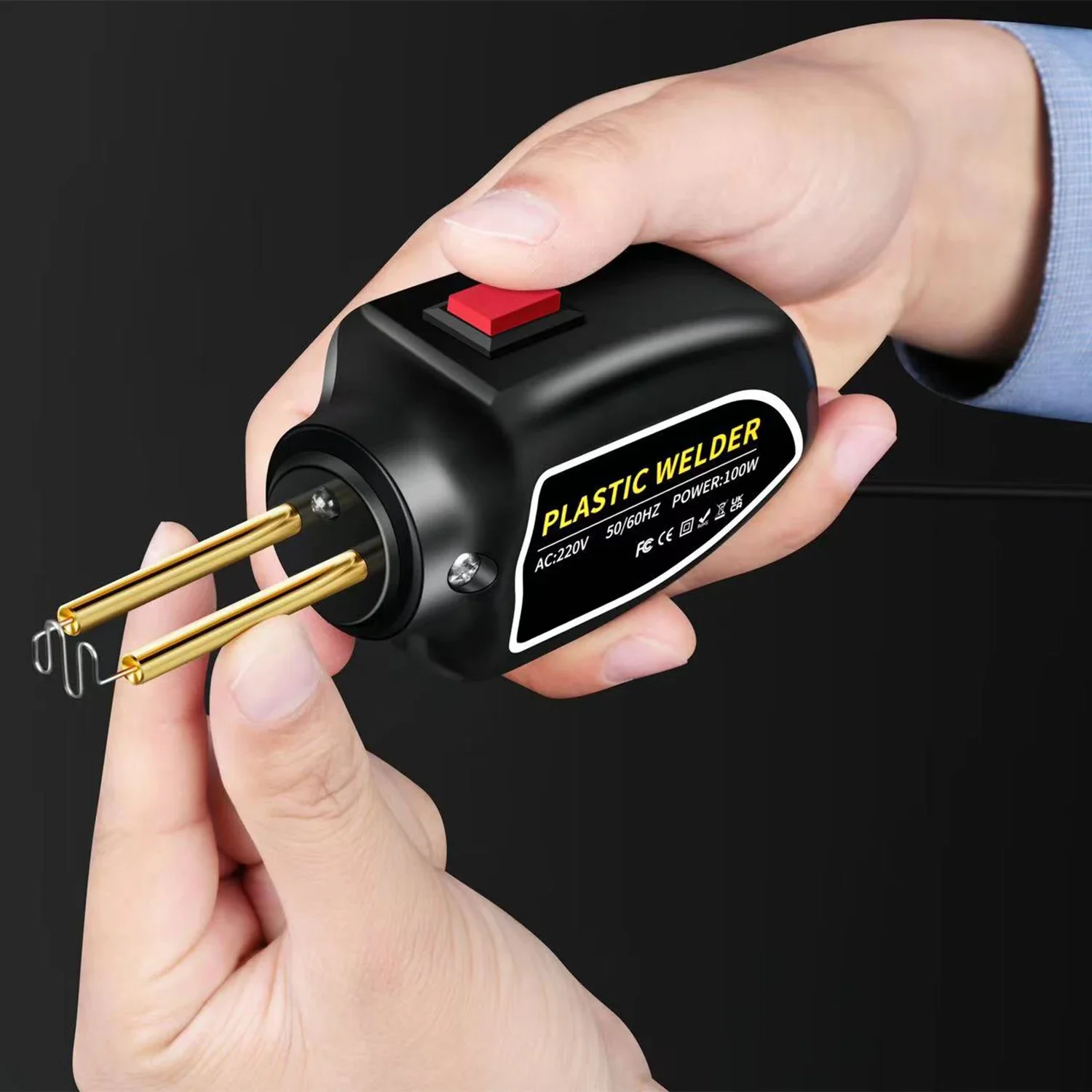 Plastic Welder 100W Hot Nail Gun With 400/800/1200 Nails Car Bumper Repair Kit Cracking Tool Garage Nailer PVC Machine Welding 4