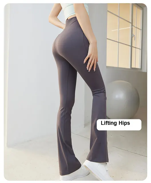 Lulu Women Workout Flare Pants Women Yoga Pants Super Stretchy High Rise  Flared Pant Leggings Gym Running Sportwear - AliExpress