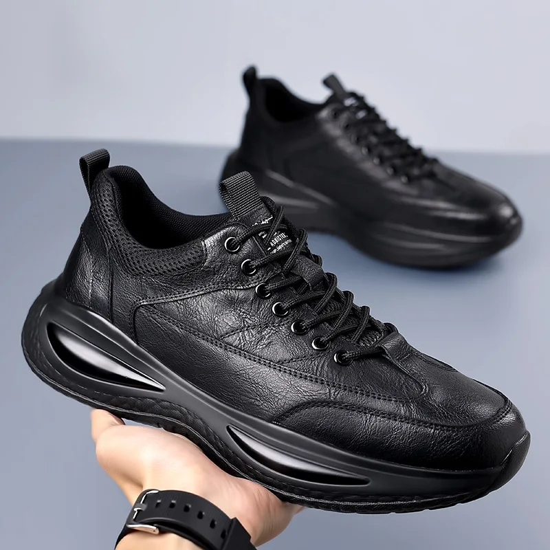 Men's Shoes Spring Autumn New Fashion Men Casual Sports Leather Shoes Casual Fashion Increase Height Shoes Business Casual Shoes 2
