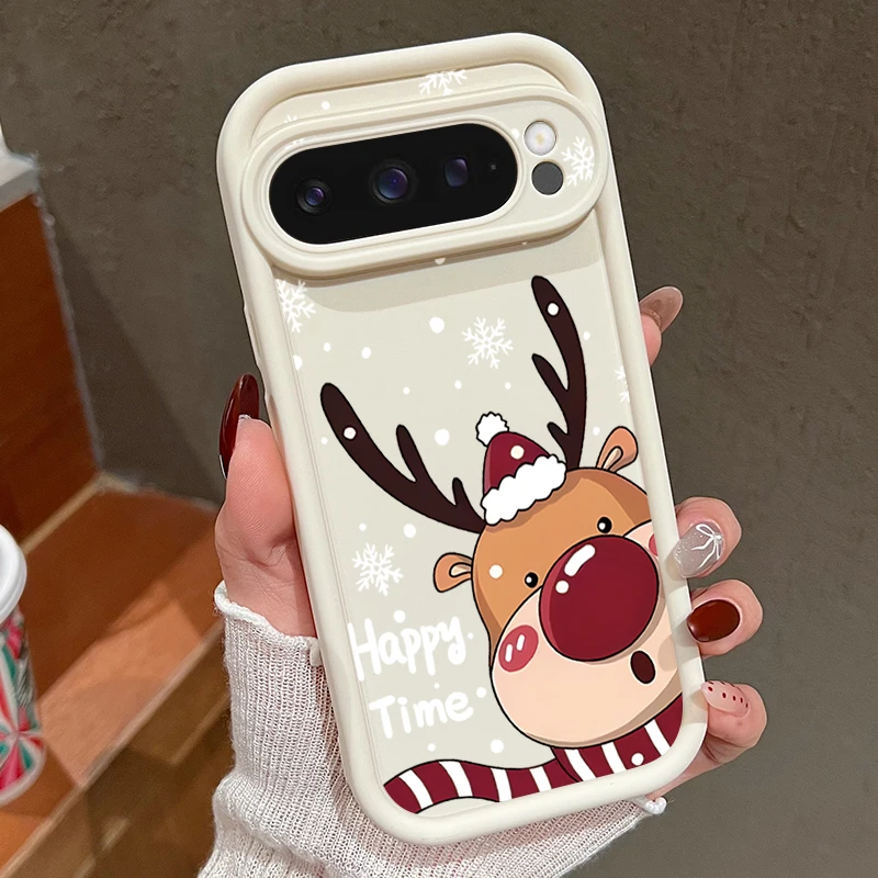 Christmas Deer Pattern Shockproof Silicone Phone Case - Soft Protective Cover