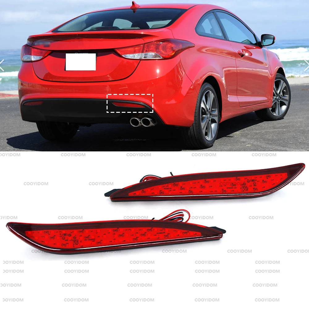 Pair Car Led Rear Bumper Reflector Tail Light Taillight Braking Daytime Running Light For