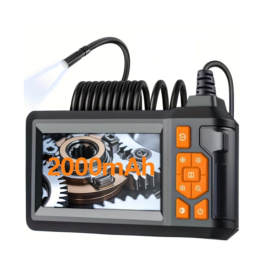 Dual lens Industrial Endoscope Camera 4.3'' IPS Screen HD1080P Rigid Cable Pipe Sewer Inspection Borescope IP67 Waterproof 4