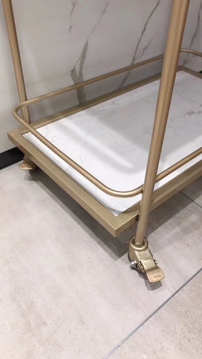 European Style Liquor Cart, Golden Handcart, Hotel Delivery Liquor Small Dining Household Mobile Cart