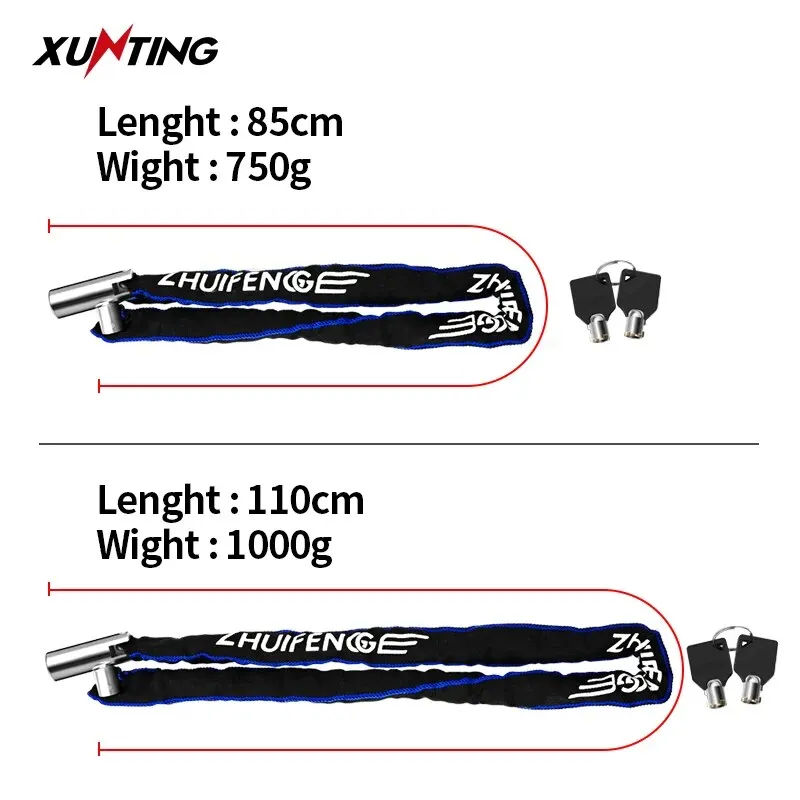 Bicycle Chain Lock Xunting Lighter Weight Stronger Security Anti-Theft For Road Mountain Bikes