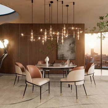 Dining Chairs Set of 2, Faux Leather Dining Chairs Upholstered Padded Modern Dining Room Chairs Back Wood Kitchen Make Up Chairs 3