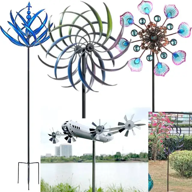 Forgó Szélmalom Vintage Kerti Szélfutó Őrölt Dugóval