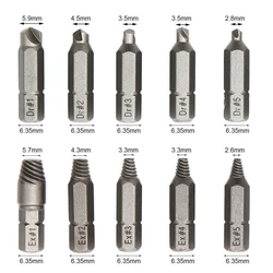 10-Piece Screw and Bolt Extractor Drill Bit Set (6.35mm)