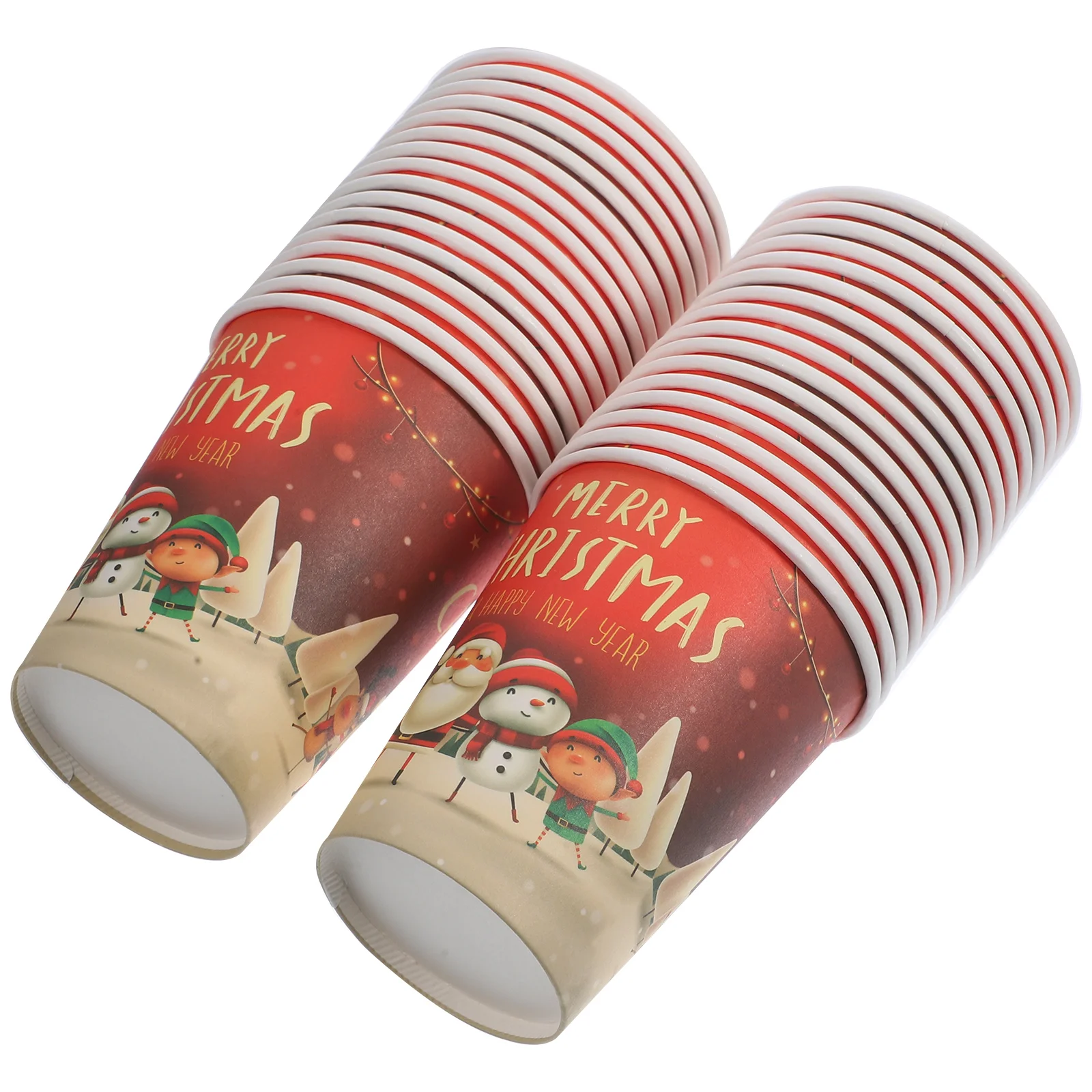 New Year Cartoon Paper Cup Party Supplies Christmas Theme Tableware Disposable Cups One-time Banquet Camping 32 Pcs