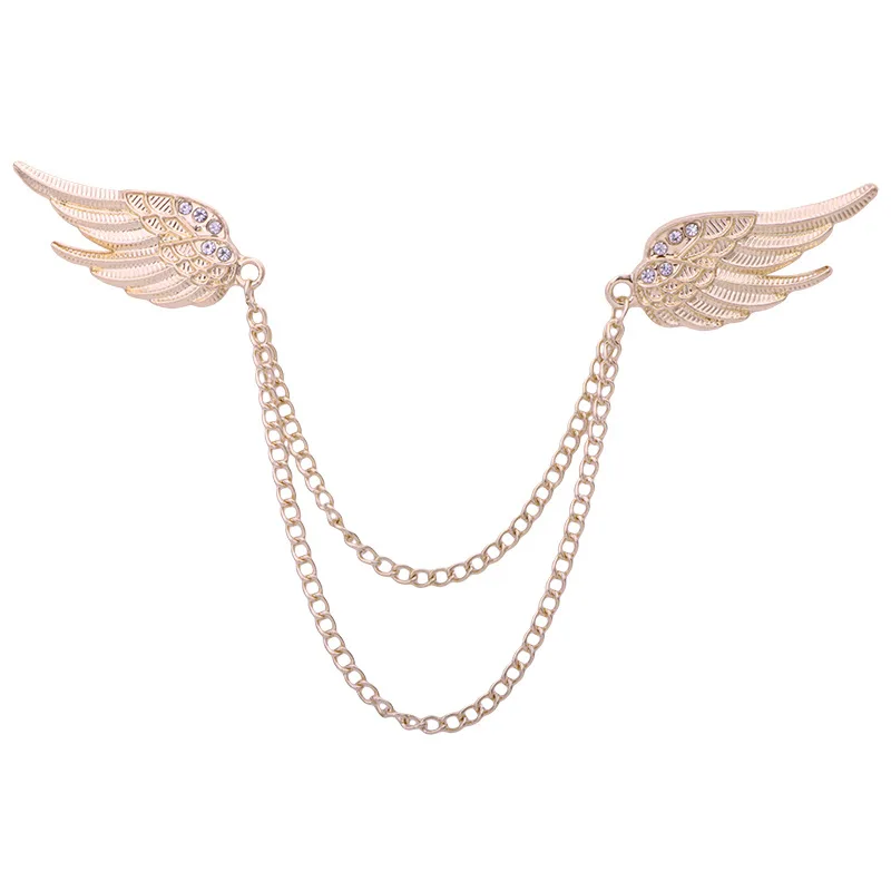 

Solid Color Men's Angel Chain Brooch Lapel Pins Classic Collar Enamel Badge Clothing Accessories Wedding Banquet Bussiness 2022