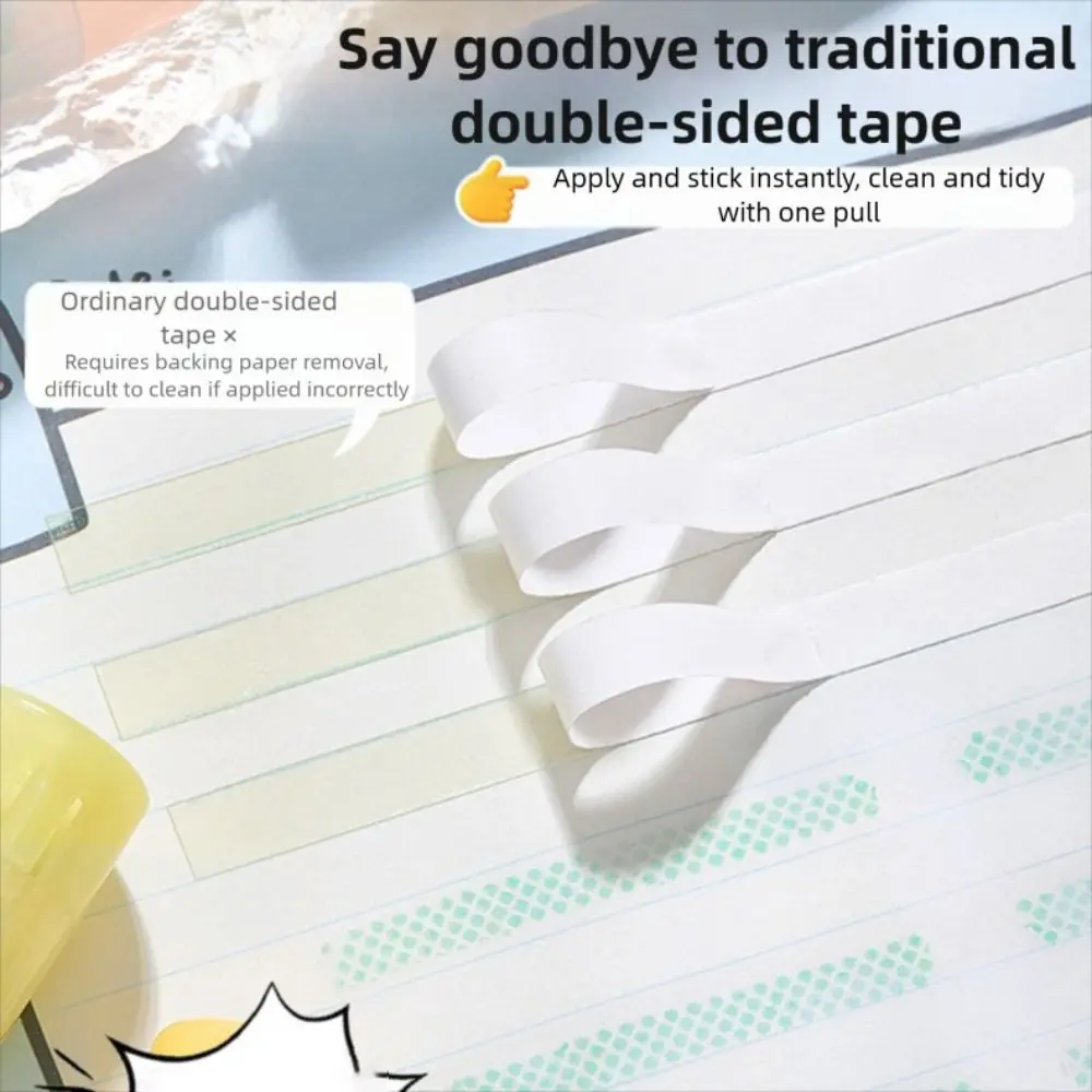 3개/세트 360 °   회전식 헤드 점착 테이프 대용량 분리형 양면 코팅 테이프 DIY 부드러운 디스펜싱 펜