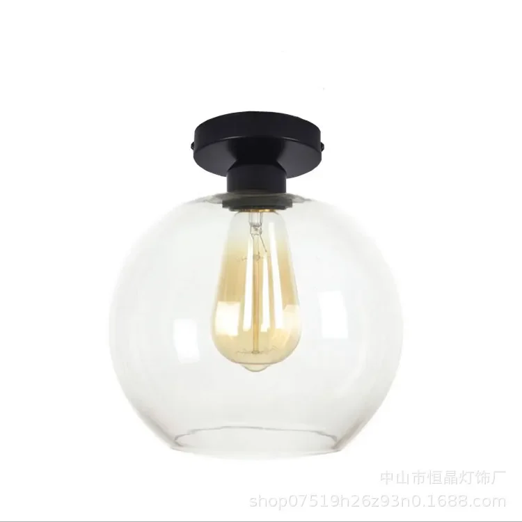 Description Picture 4 of itemHot Retro Ceiling Lamps Cafe Restaurant Personality Simple Staircase Entrance Corridor Transparent Colored Glass Ceiling Lights