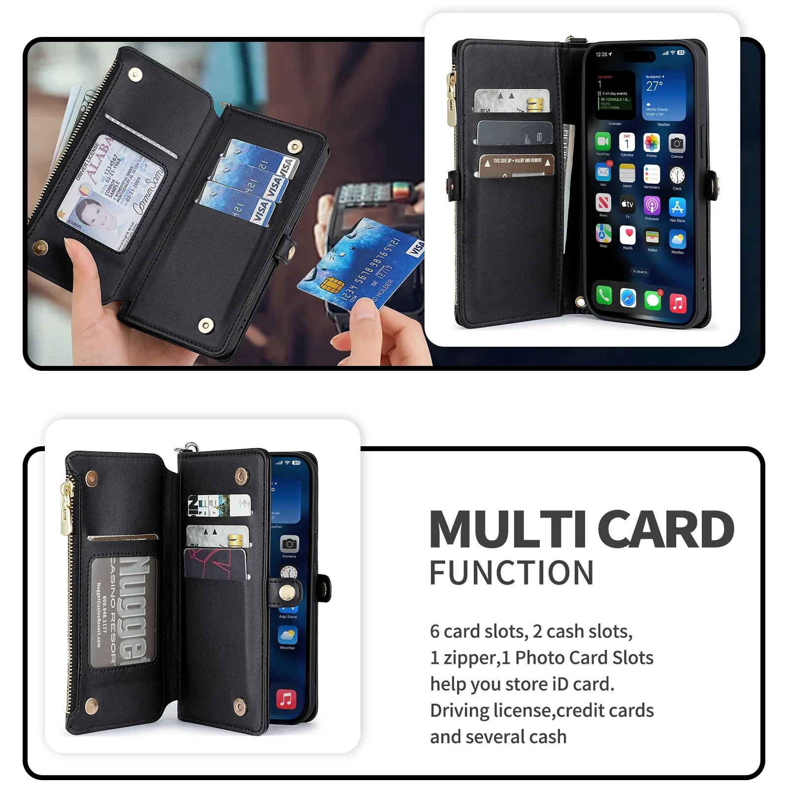 Premium Flip PU Leather Wallet Phone Case