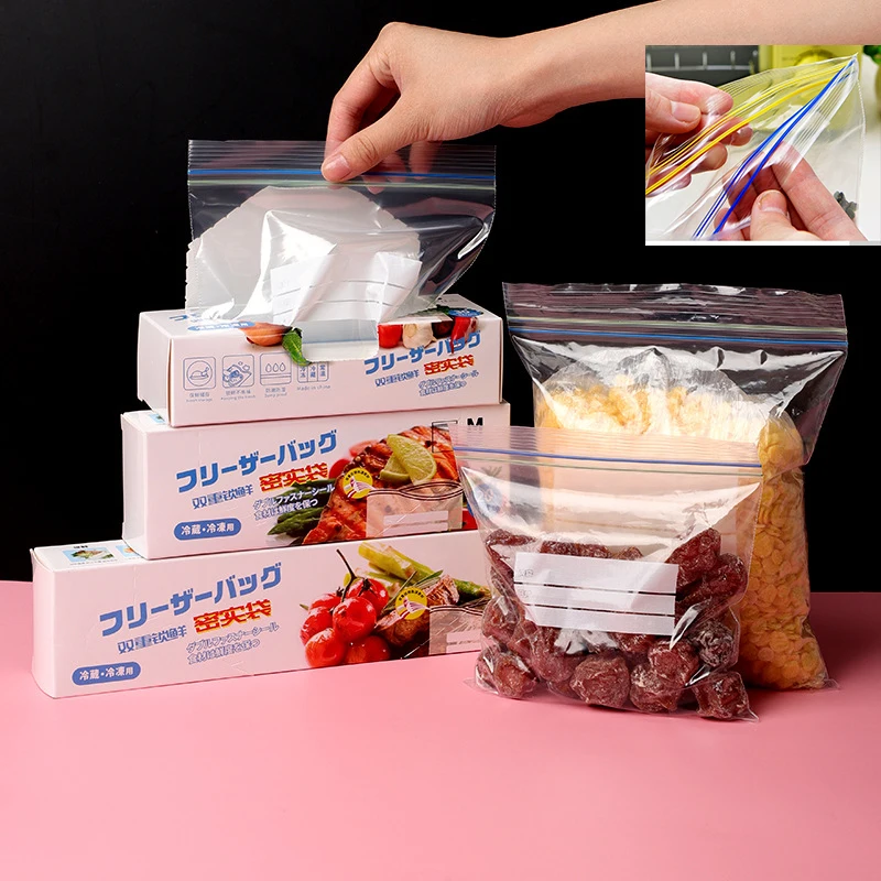 

Food Hermetic Clasp Bags Plastic Kitchen Storage Organization Snack Organizer Recake Pet Food Storage Cooler Bag Reusable Pouch