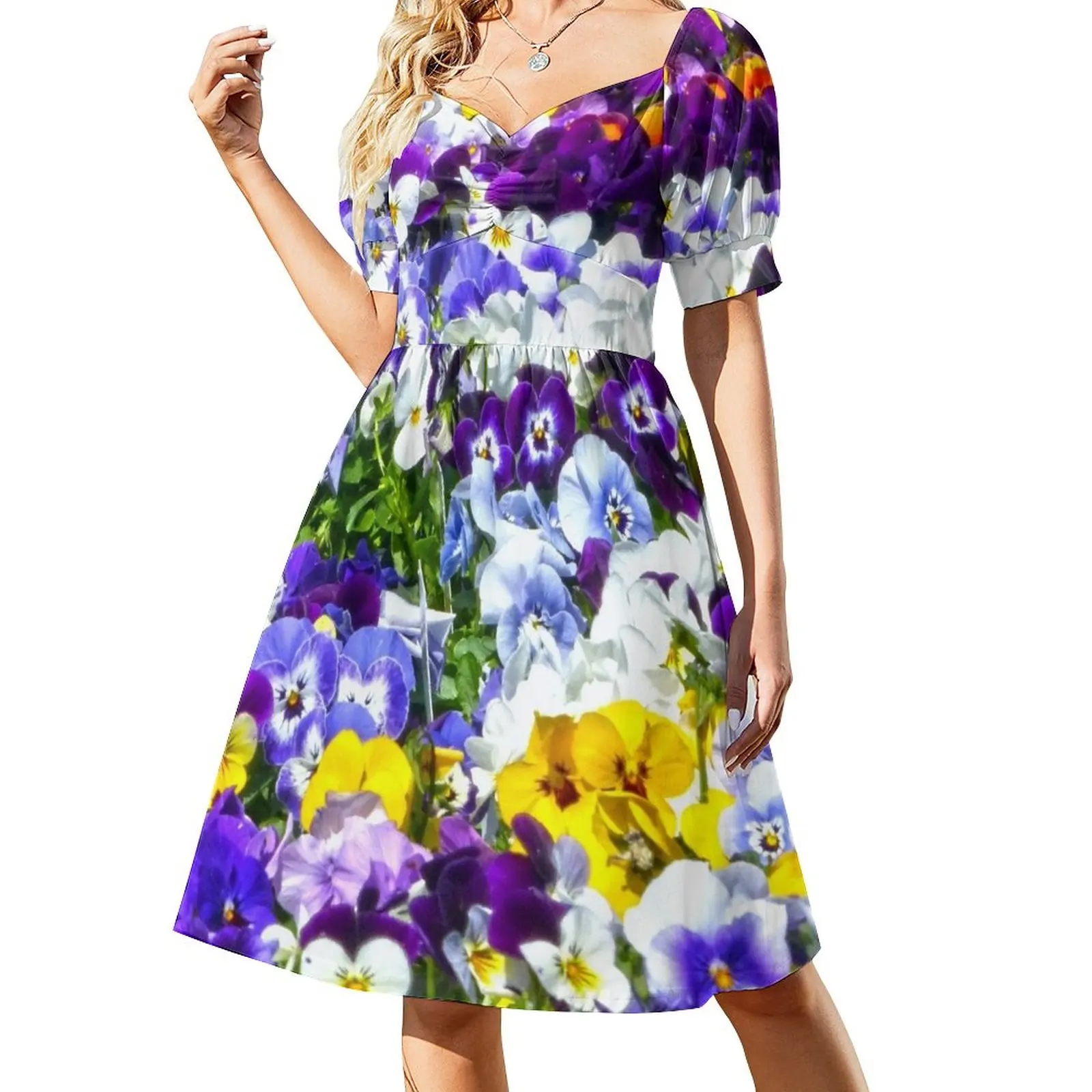 

Pansies Pansies Pansies Dress Beachwear elegant dresses plus sizes dress party night women dress