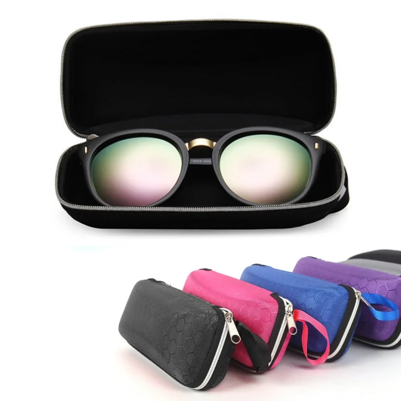 Chic Unisex Sunglasses Case with Lanyard and Zipper Closure