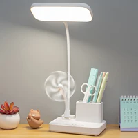 （Gift: Fan and pen holder）--3 Modes Touch Dimming USB Dimming Clip Table Lamp Student Dormitory Learning Study Table Light 1