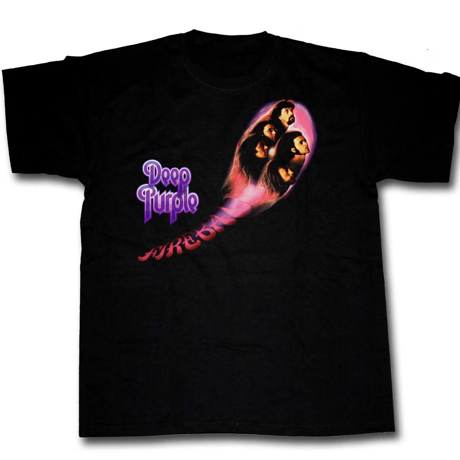 Camicia Vintage Fireball Deep Purple Band Classic Black Unisex S-234Xl H716