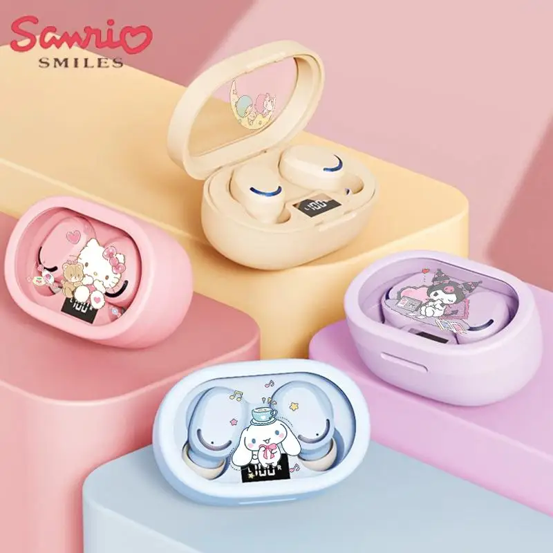 

Hangyodon симпатичная беспроводная гарнитура Sanrio Kuromi Hellokittys Мультфильм Спорт Высокое качество звука аниме Bluetooth гарнитура Kawaii подарок