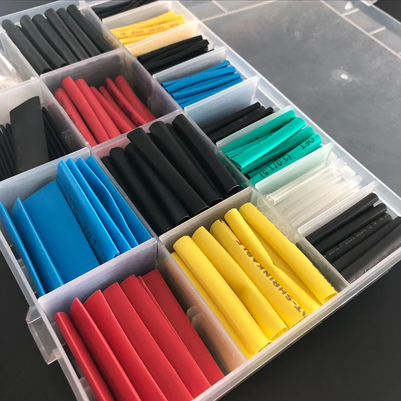 580pcs Heat Shrink Electric Insulation Tube Kit Flame Retardant Wrap Cable Sleeve With Storage Box