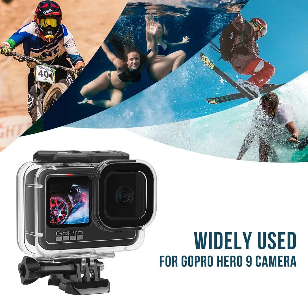 GoPro Hero 9 용 60M 방수 케이스 Go Pro 9 카메라 액세서리 용 검정색 보호 다이빙 수중 하우징 쉘 커버