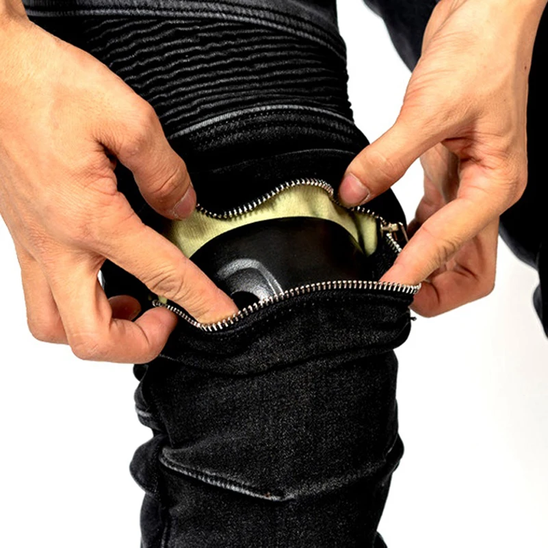 Fireproof Motorcycle Jeans Protective Gear Riding Men's Motorbike Trousers Motocross Pants Windproof Plus Velvet Aramid Jeans