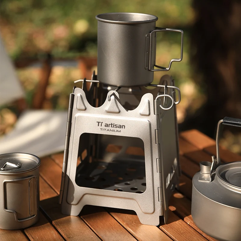 Compact Foldable Outdoor Fire Pit - Stainless Steel/Titanium Bonfire Stove