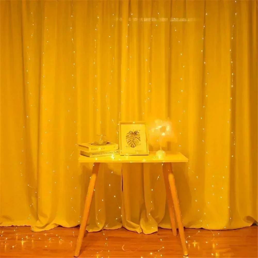 USB Remote LED Curtain Lights 8 Modes for Wedding Garden Party Bedroom Wall Window Home Decor Eid Decor LED Garland Lamp