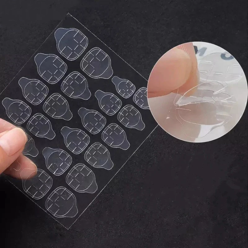 24Pcs Wearable False Nail Jelly Glue Double-Sided Paste Removable High Adhesion Nail Glue DIY Manicure Extension Stick Tools nail glue