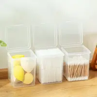 With Cover Swabs Cosmetic Organizer Storage Box Desktop Dust-Proof Makeup Removal Cotton Lipstick Cosmetics Organization Holder 2