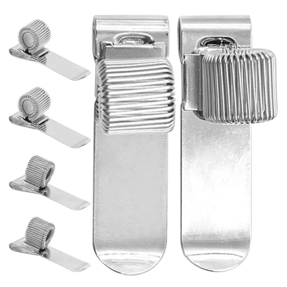 6Pcs 금속 노트북 펜 홀더 클립 펜 연필 마커 클립보드 데스크 저널 주최자 작은 펜을 위한 소형 스프링 메커니즘