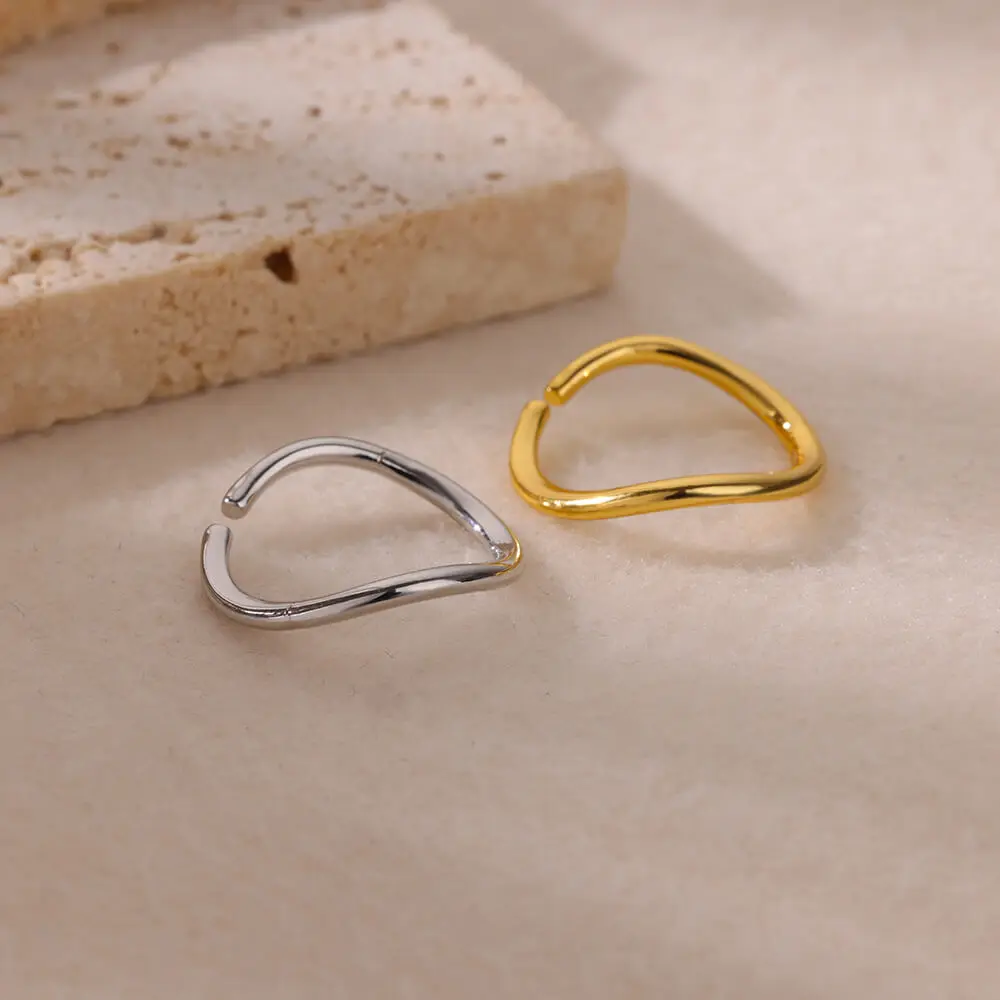 Möbius Strip Stainless Steel Open Rings For Women