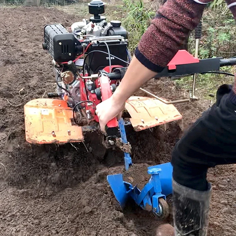 220v New Micro Tillage Machine Ditcher Ditching Plough Adjustable Walking Multi-