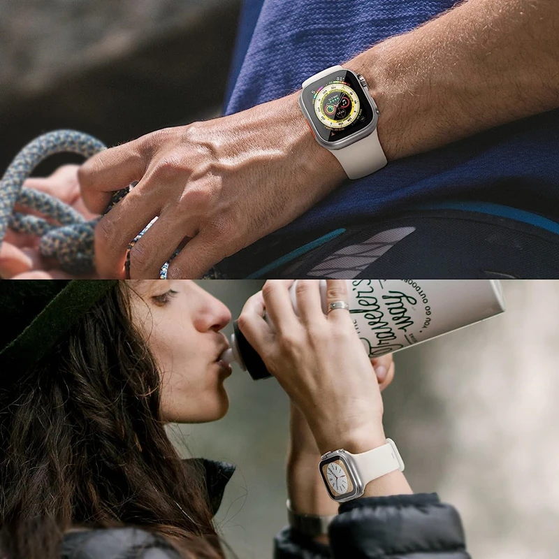 Защитная крышка экрана для Apple Watch 44 мм 45 мм 40 мм 41 мм, жесткий задний бампер из ПК для планшетов iwatch 9 8 7 6 5 4, смените на ультра (art.: 3920c65873eb1) - 3920c65873eb1