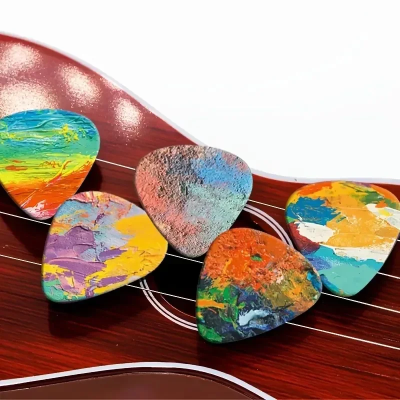 10pcs 0.46/0.71/1.0Mm 10Pcs Guitar Paddle Graffiti Color Acoustic Guitar Picks Musical Instrument Accessories Accessories