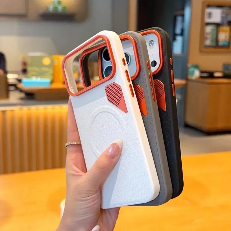 Enhanced Magnetic Phone Case with High-Quality PU Leather and CPU Cooling for Business Professionals