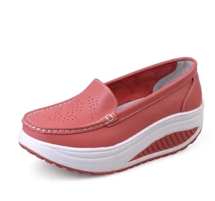 Women's Platform Heels Cow Two-layer Leather Black Women's Shoes Breathable Fashion Flat Shoes Thick-soled Women's Nurse Shoes