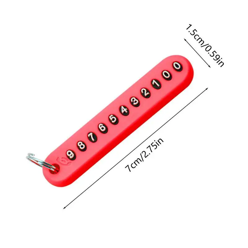 Anti Lost Phone Number Plate Car Keychain Pendant Auto Vehicle Phone Number Card Keyring Key Chain Car Interior Decoration