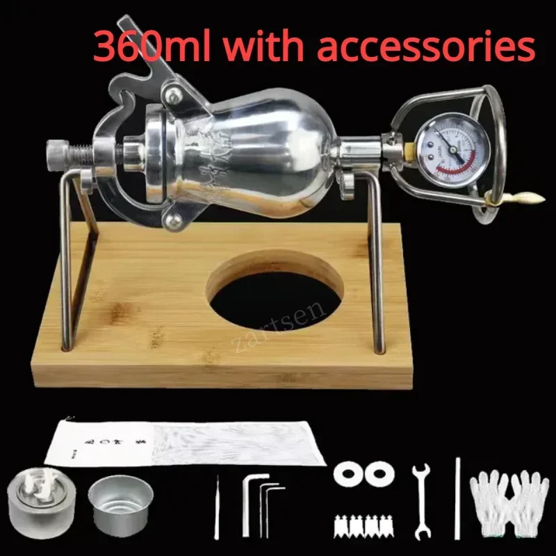 

300ML 360ML 500ML Hand Popcorn Machine Open Firing Popcorn Puffing Machine Stainless Steel Mini Popper Manual Popcorn Maker