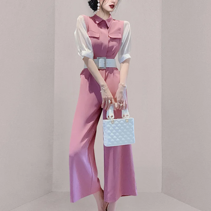 

Women's Long Waisted Jumpsuit, Royal Sister, Fan Xiaoxiang's Stylish and Slim, Summer Temperament, New, 2024