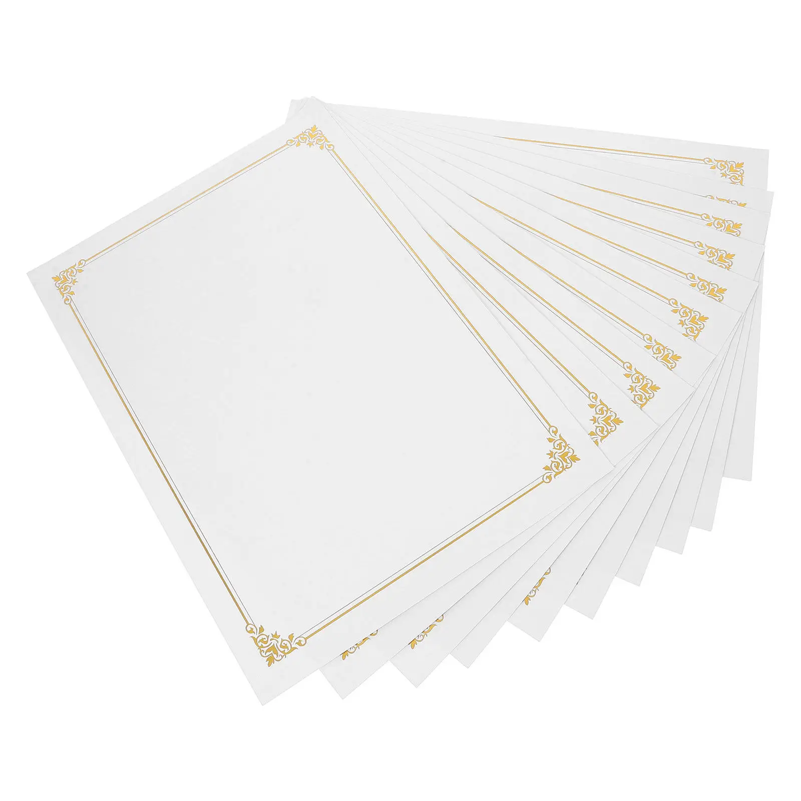 10Pcs A4 빈 인증서 용지 졸업 상 수여 교실 성과 인쇄용 우아하고 심플한 디자인 인증서 용지