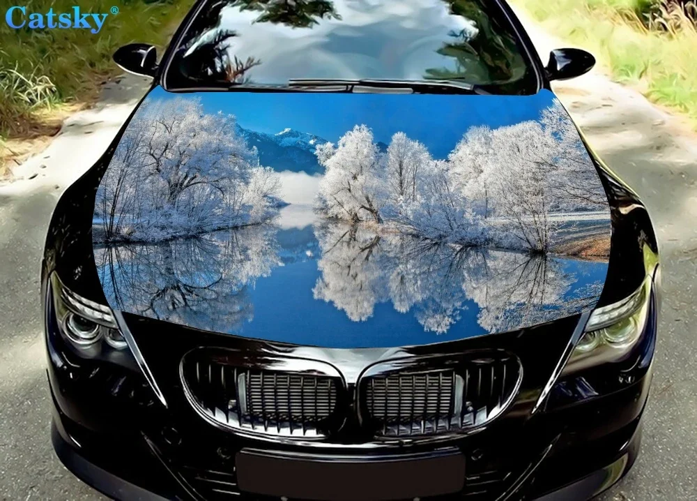 

Earth - Winter Car Hood Vinyl Stickers Wrap Vinyl Film Engine Cover Decals Sticker Car Accessories Car Hood Protector