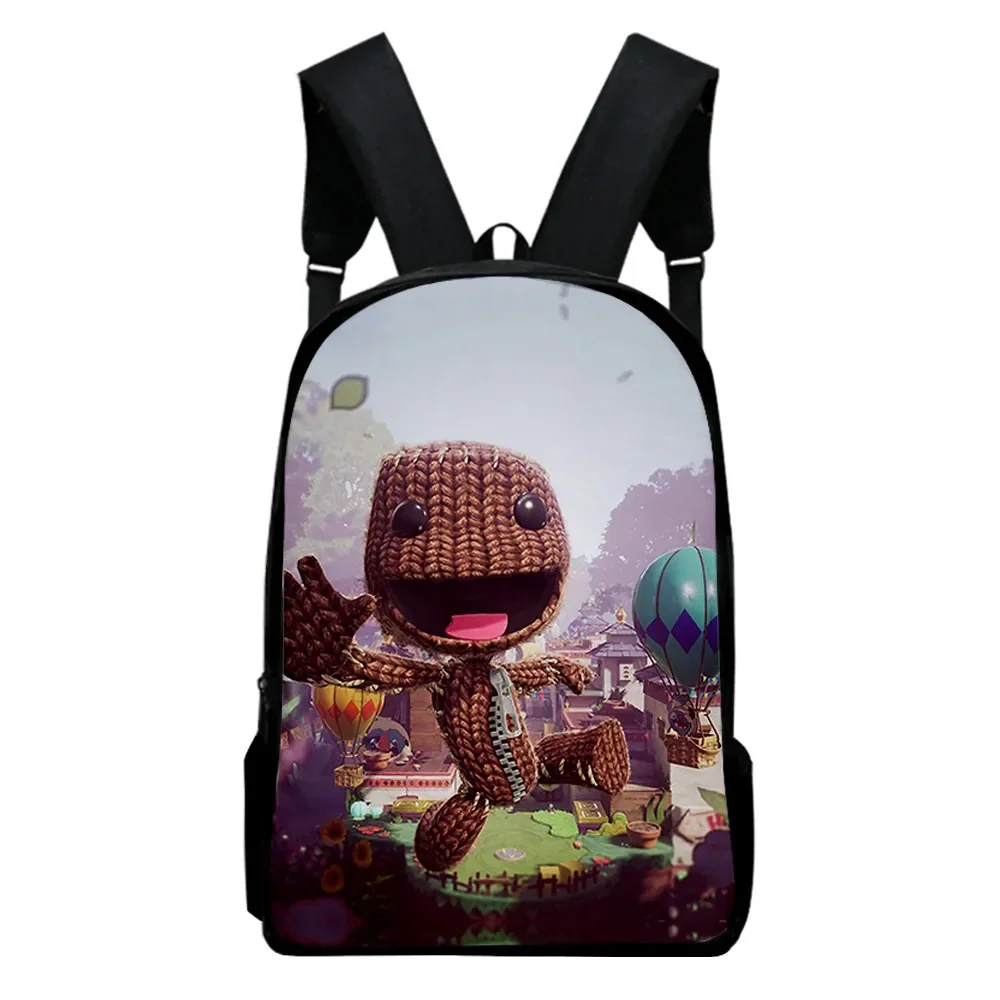 New Sackboy Game Merch Cartoon Children School Bags Side-Opening Boy School Backpack For Kids Primary School