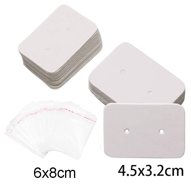 sets Kraft Paper Cards Jewelry Necklace Earring Display Holder with Self Adhesive OPP Bags Personal Business Retail Packaging