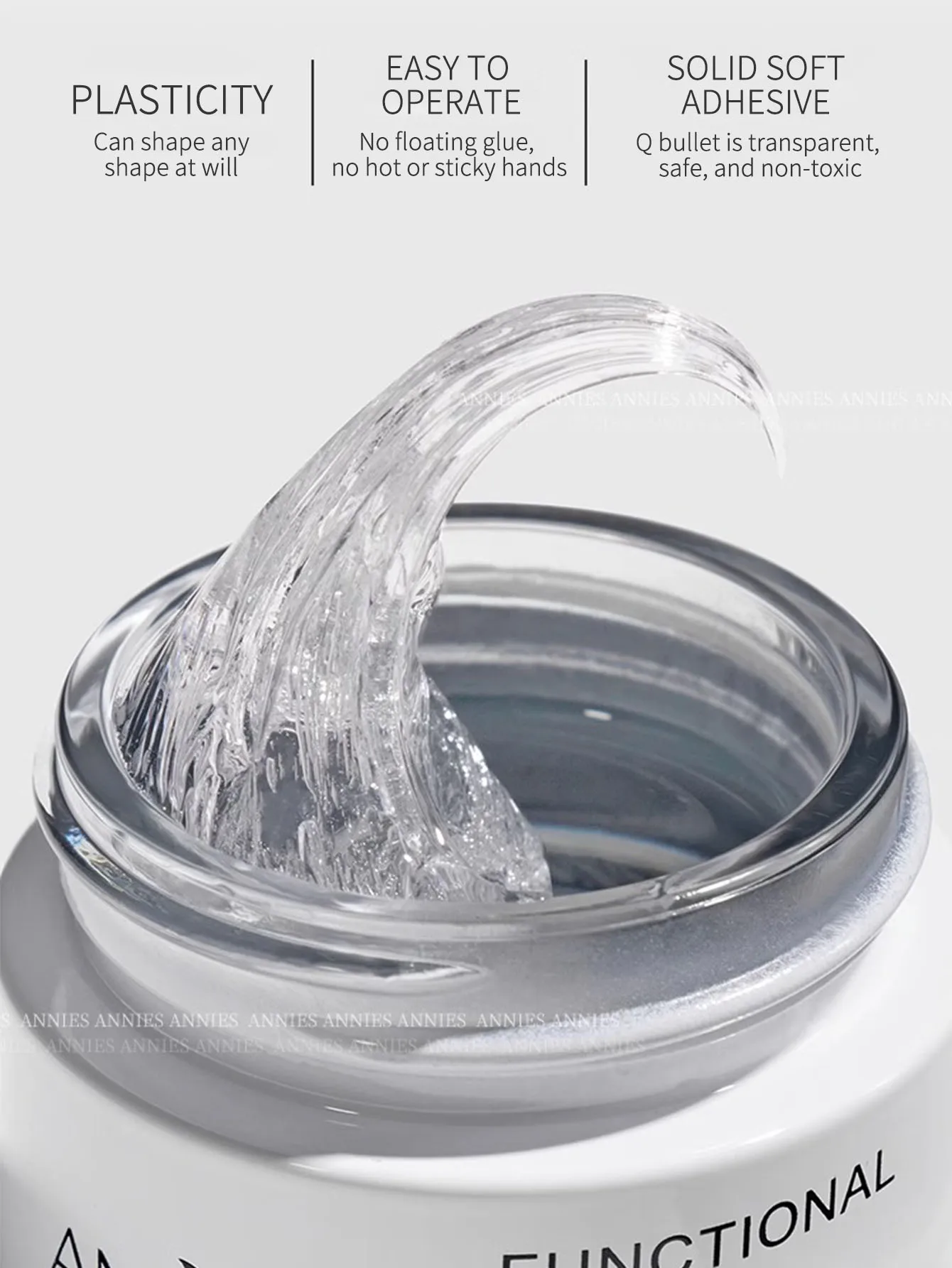 20g Clear Non Stick Hand Extension Gel Nail Polish for 3D Shaping Nail Art Solid Milky Jelly Hard Gel for Fake Nail - 4