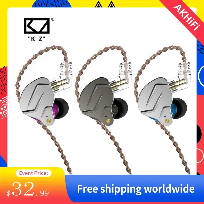

KZ ZSN Pro In Ear Earphones 1BA+1DD Hybrid Technology Hifi Bass Metal Earbuds Headphones Sport Noise Reduction For ZSX ZAX X