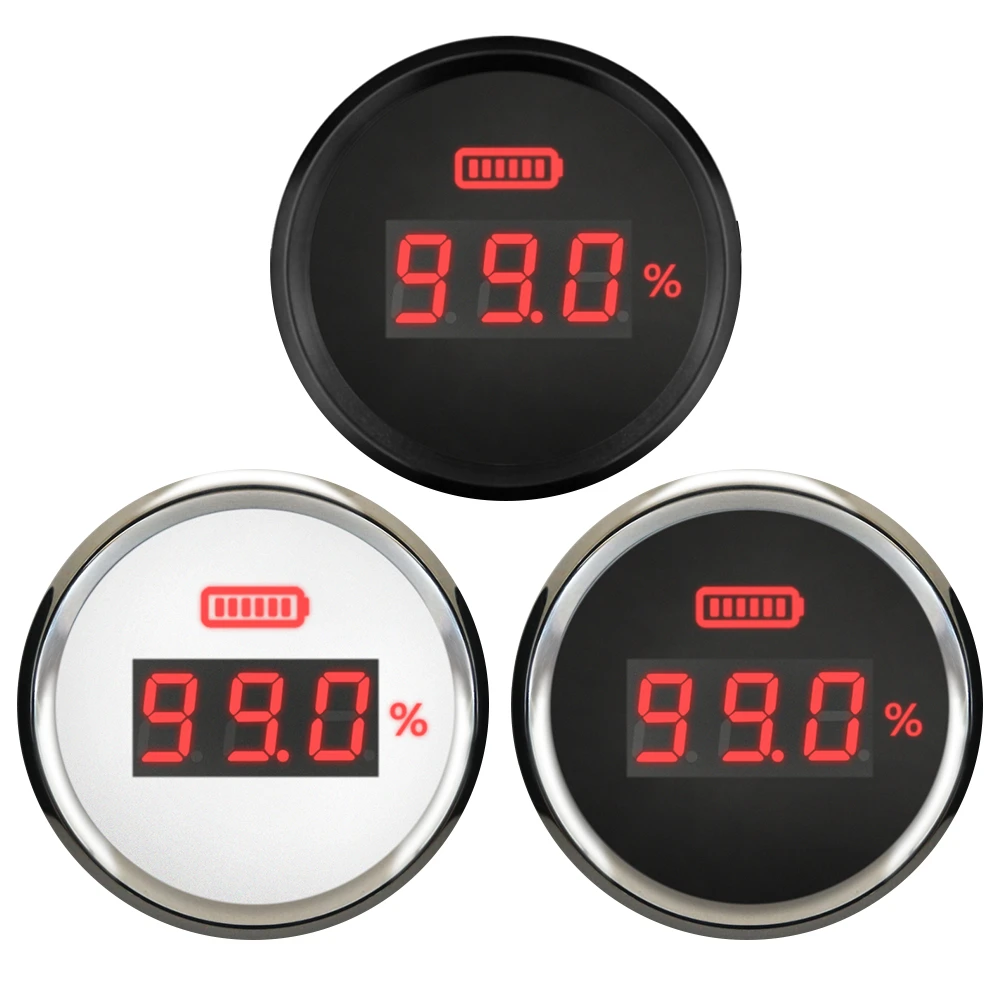 52mm Universal Car Boat Digital Battery Charge Level Indicator 0100